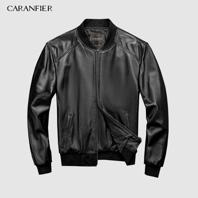 Marke Baseball Echtlederjacke Herrenbekleidung Motor Biker Schwarze Lederjacken M schwarz