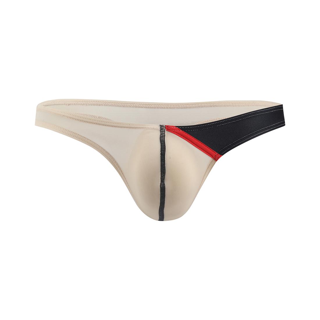 Männer Sexy Low-rise Briefs Unterwäsche Ausbuchtung Beutel Kurze Shorts Unterhosen Unterwäsche U Hervorragende Dünne Eis Tanga L hellbraun