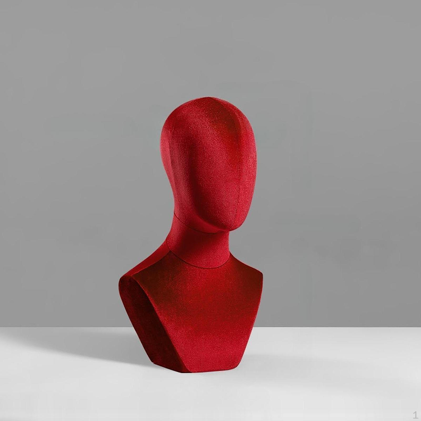 Büste Mannequin Kopf Hut Rack Tuch Tisch Training Perücke Display für Haar Styling Hause rot