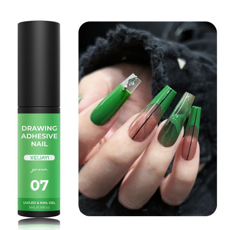 Nagelkunst-Metalldrahtkleber, Hakenkante lackiert, hochdichter Metallkleber, Phototherapie-Drahtziehkleber, Nagelstudio-Spezial