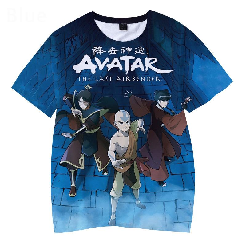 T-Shirts Anime Avatar: Der Herr der Elemente 3D-Druck Kinder-T-Shirt Mode Lässig Cartoons T-Shirt Junge Mädchen Kinderkleidung 120 black