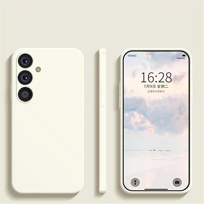 Flüssige Silikonhülle für Samsung Glalaxy A54 A13 A23 A33 A53 A73 A52 A52S A72 5G S23 FE S24 Ultra Plus stoßfeste Schutzhülle For Samsung S23 Ultra weiß