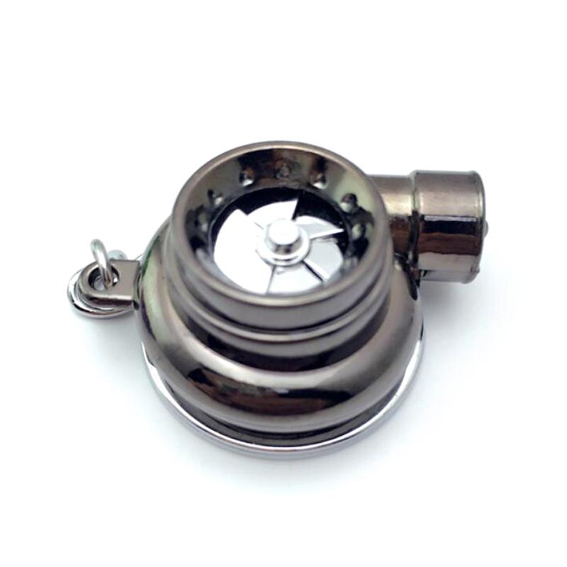 1 Stück Mini Turbo Turbolader Spinning Turbine Auto Innenzubehör Schlüsselanhänger schwarz