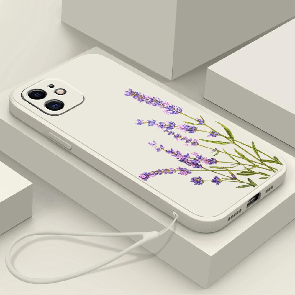 N86 Kleine frische Blume Schmetterling mit Lanyard Silikon Gerade Kante Handyhüllen für Xiaomi Poco X5 Redmi Note 13 Pro Realme Huawei Stoßfeste Hülle Redmi Note 13 Pro 5G