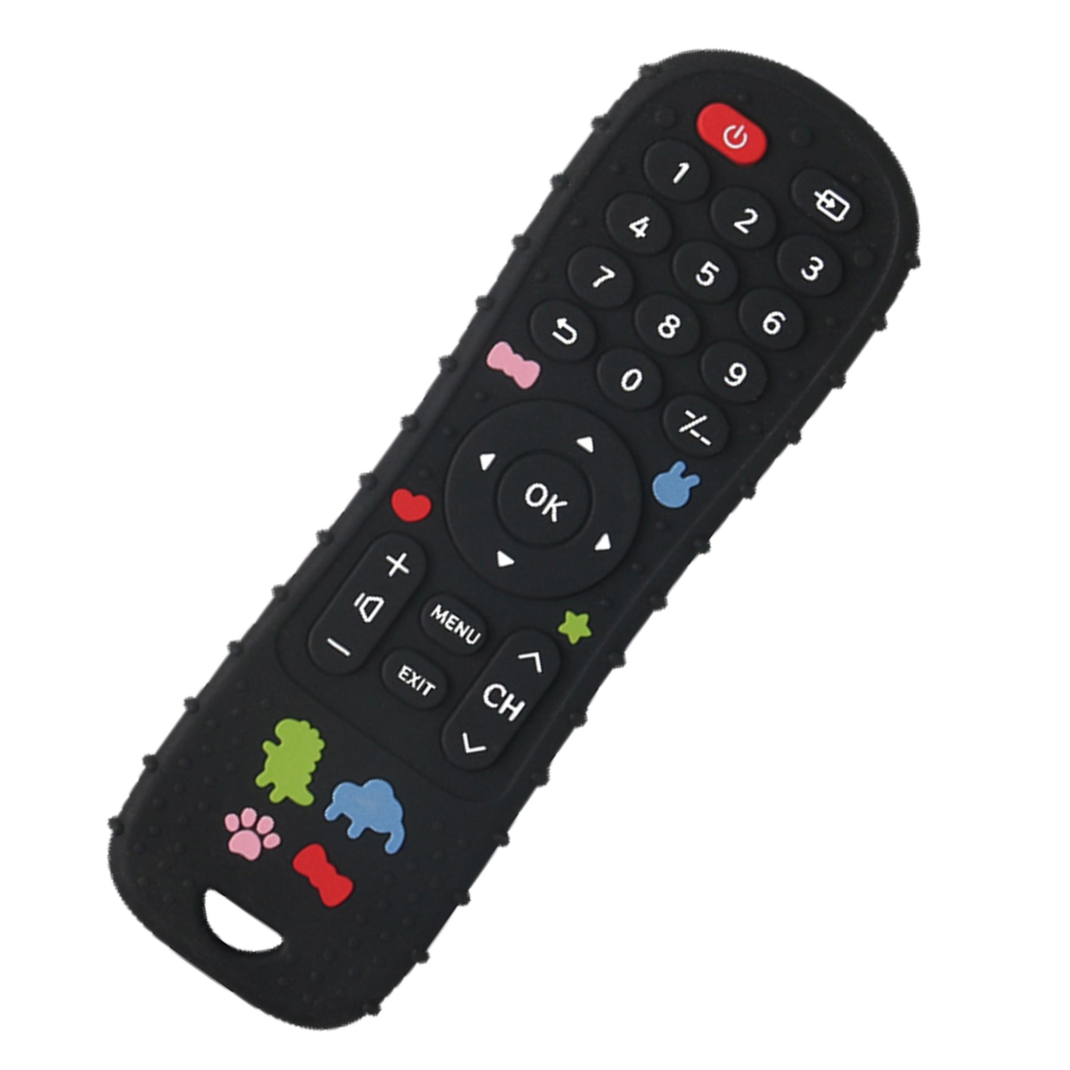 1 Stück Silikon Kleinkind Spielzeug TV-Fernbedienung Form Beißring Spielzeug BPA Frei Silikon Zahnungs Knabber Spielzeug Sensorische Kleinkind Zusatzartikel schwarz