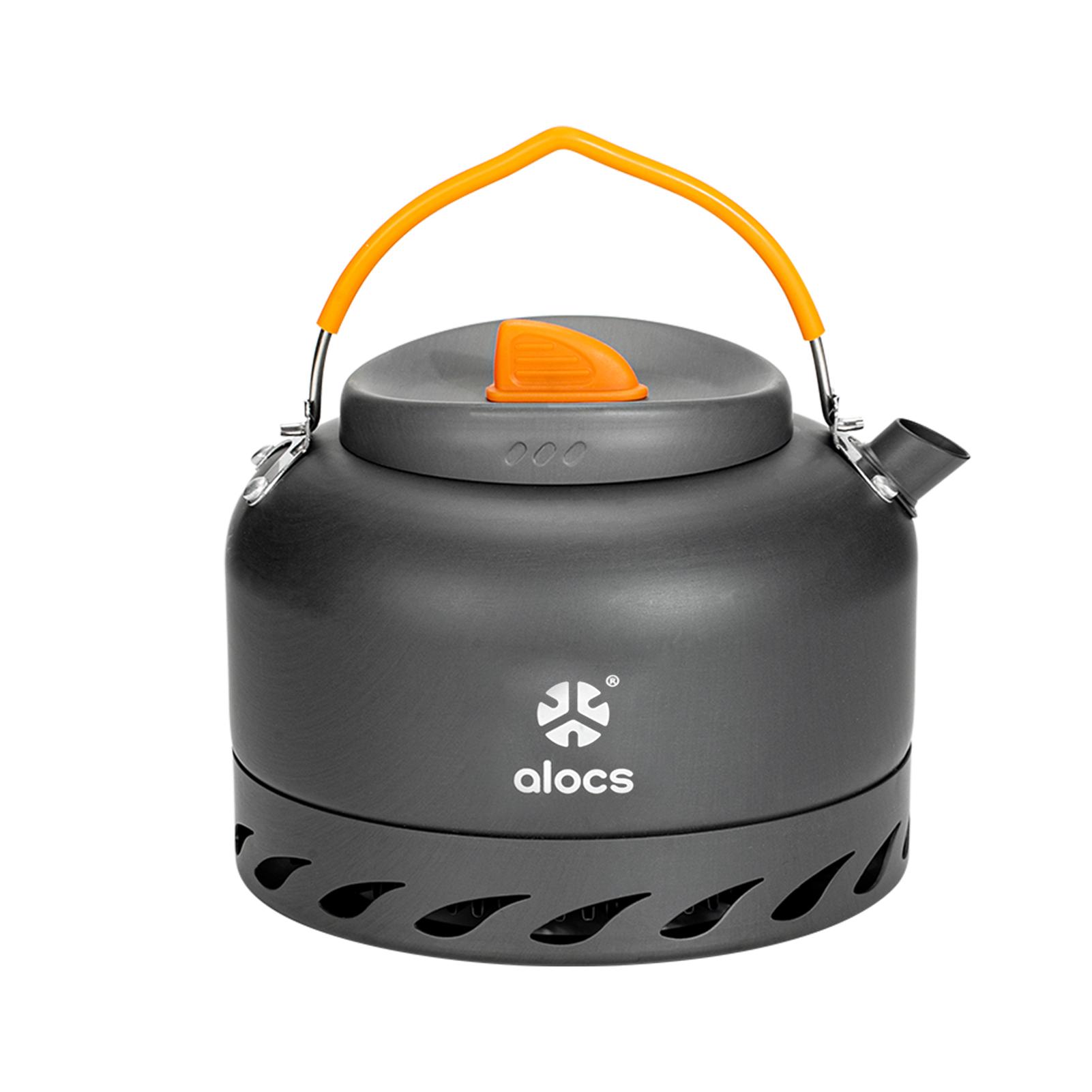 1,4 L Camping Wasserkocher Aluminium Tragbare Tee Wasserkocher Outdoor Wandern Picknick Wasser Wasserkocher grau