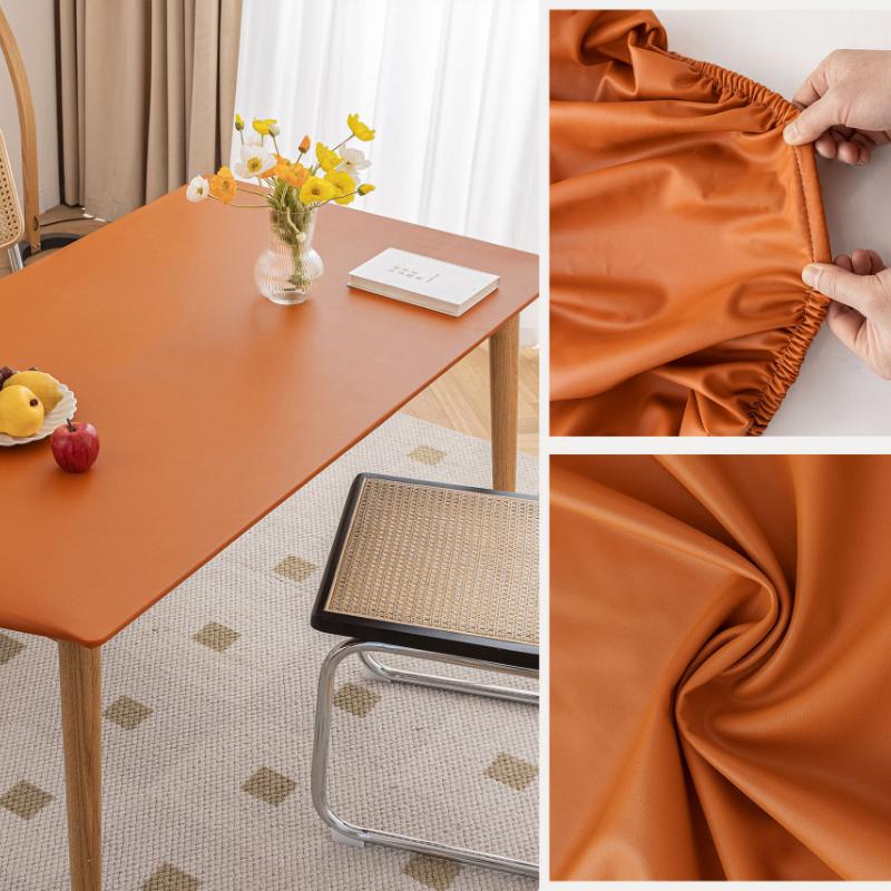 Vinyl Tischdecken - Rechteckige Tischdecke - Vinyl Tischdecken für rechteckige Tische - Plastiktischdecken - Wasserdicht 60X120cm orange
