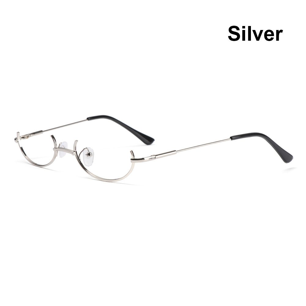 Halbrahmen Brille Formrahmen Stilvoll Ohne Glas Kurzsichtig Cosplay Party Dekoration Sehhilfe Metall Fotografie Brille Formrahmen white