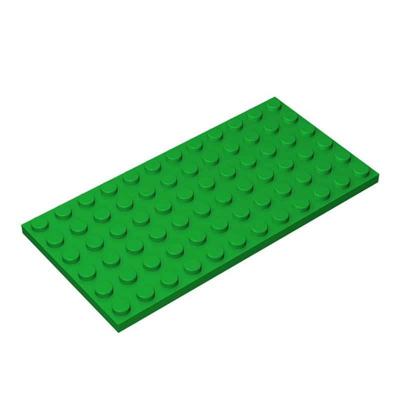 10 Stück 3028 6x12 Noppen Grundplatte Zeitlose MOC DO-IT-YOURSELF Stadt Figuren Bausteine Ziegel Komponenten Kompatibel mit Kinderspielzeug 10pcs grün
