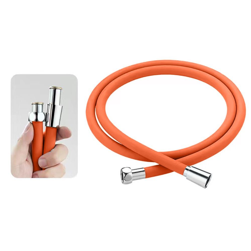Verwicklungssicherer Silikon Flexibler Duschschlauch 1,5/2M Duschkopfschlauch Badezimmer Armatur Zubehör 1.5M Orange