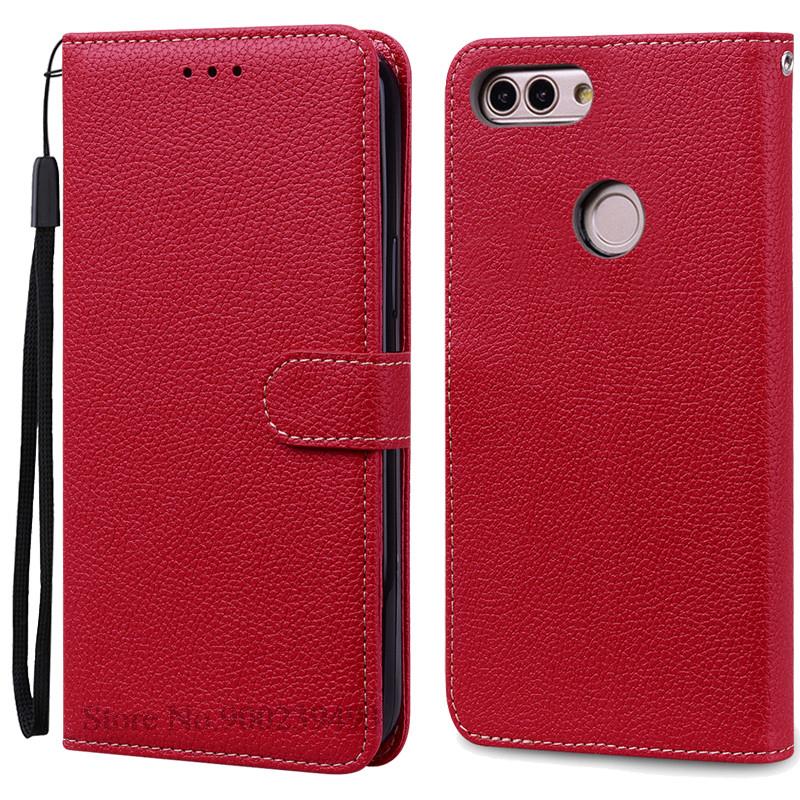 Für Huawei P Smart 2018 Fall FIG-LX1 Leder Brieftasche Flip Fall Für Huawei P Smart Fall FIG-LX1 5,65 zoll Fall coque Fundas Shell P Smart 2018 FIG-LX1 dunkelrote