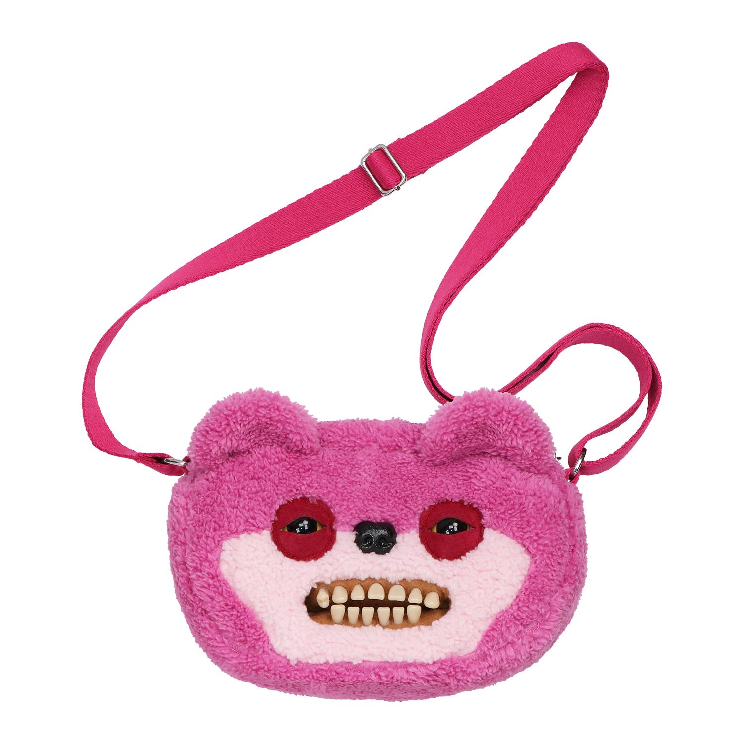 Hässliches Zähne Monster Plüschtiere Schultertasche Weitäugiger Sonderling McStinkles Katze Plüsch Umhängetasche Geschenke pink