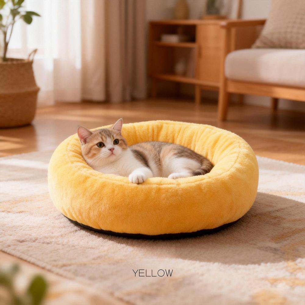 MAITA Katzenstreu Four Seasons Universal Hundehütte Winter Warme Katzenmatte Katzenstreu Kätzchen Haustierbedarf Katzenbett M gelb