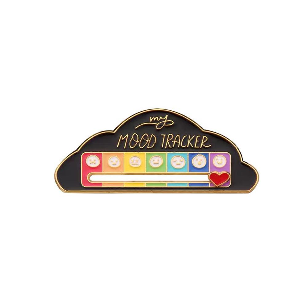 Emotionen Emaille Pins My Social Battery Mood Tracker Metallbrosche Abzeichen Modeschmuck Accessoires Revers auf Rucksack Dekoration Black Cloud Type