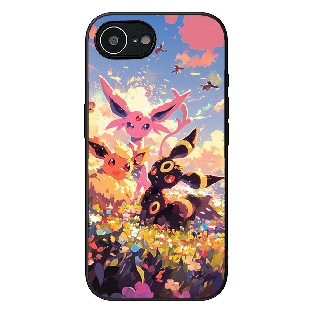 Espeon P-Pokemons Umbreon P-Pikachus Handyhülle für Apple iPhone 12 13 Mini XS 11 Pro Max 7 8 Plus + XR 8+ X SE 2020 SE3 Hülle iPhone(7Plus)(8Plus)