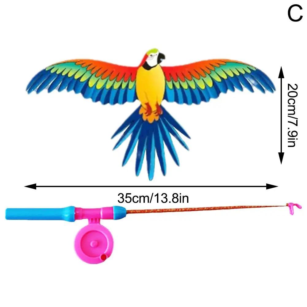 Mini-Angelruten-Drachen für Kinder Lebendiger Schmetterlings-Schwalben-Papageien Leicht zu fliegen Goldfisch-Drachen für Kleinkinder Draußen Strand Park Anfänger