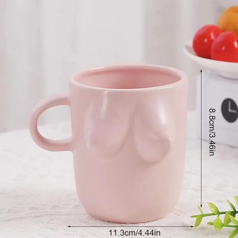 Keramik-Kaffeetasse mit Frauenbrust, personalisierte Teetassen mit menschlicher Brust, 300 ml, Kaffeetasse mit Titten, Frauenkörper, Teetassen, kreatives Trinkgeschirr 300ml rosa