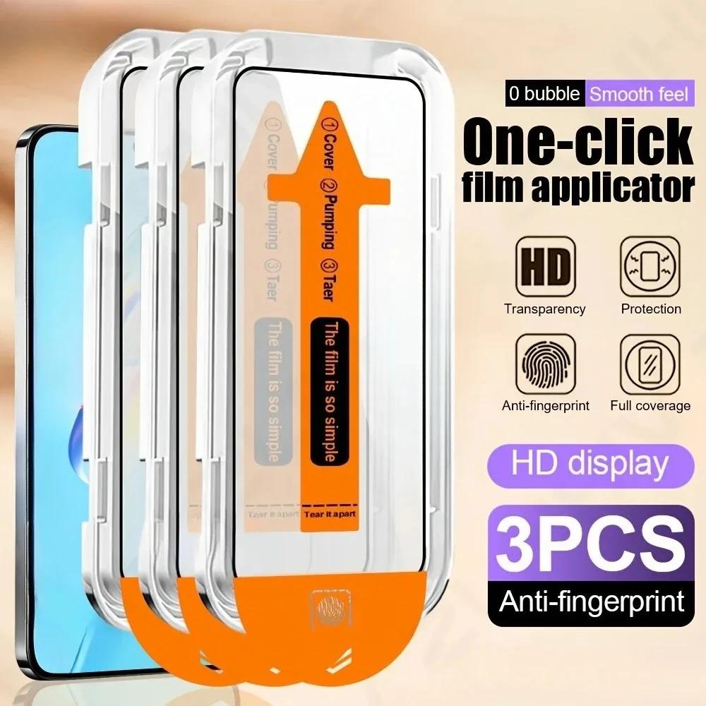 3 Stück HD Staubfreie Installation Displayschutzfolie für Samsung Galaxy S25 S24 S23 Ultra S22 S21 Plus S25 Edge S24 S23 FE Einfache Installation Gehärtetes Glas Galaxy S25 Edge reinfarbig