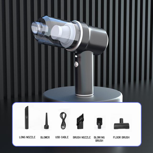 Neuer 8000Pa kabelloser Auto-Staubsauger und Air Duster kabelloser Hand-Auto-Staubsauger Haushalts- und Auto-Mini-Staubsauger mit doppeltem Verwendungszweck schwarz