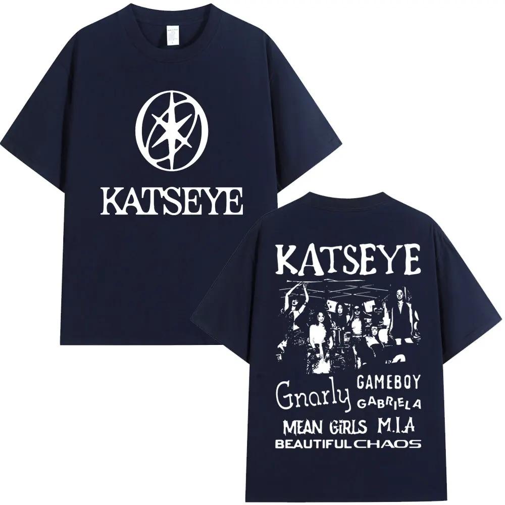 Übergroße Kpop Katseye Print T-Shirts Herren Streetwear Hip Hop Mode Herren Beliebtes T-Shirt Reine Baumwolle Übergroße T-Shirts Streetwear XXXL orange
