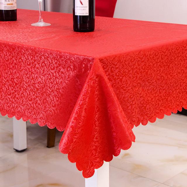 Wasserdichte Tischdecke, rechteckig, Vinyl, weiche PU-Tischdecke für Küche, Esszimmer, Camping, ölbeständig, schmutzabweisend 130x180cm rot