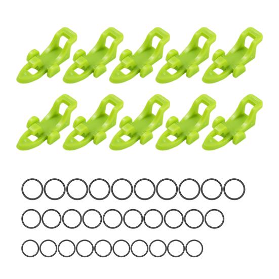 10 Stück Angelköder Hakenhalter mit Gummiringen Universal Angelrute Köder grün