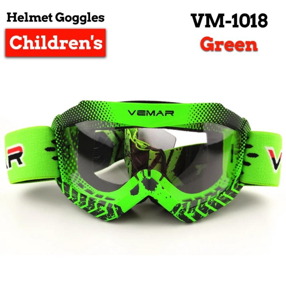 Vemar Offroad Motorradbrille Kinder Winddicht Motorradbrille Staubdicht Motocross Rennen MX MTB HD Moto Brille Kinder grün
