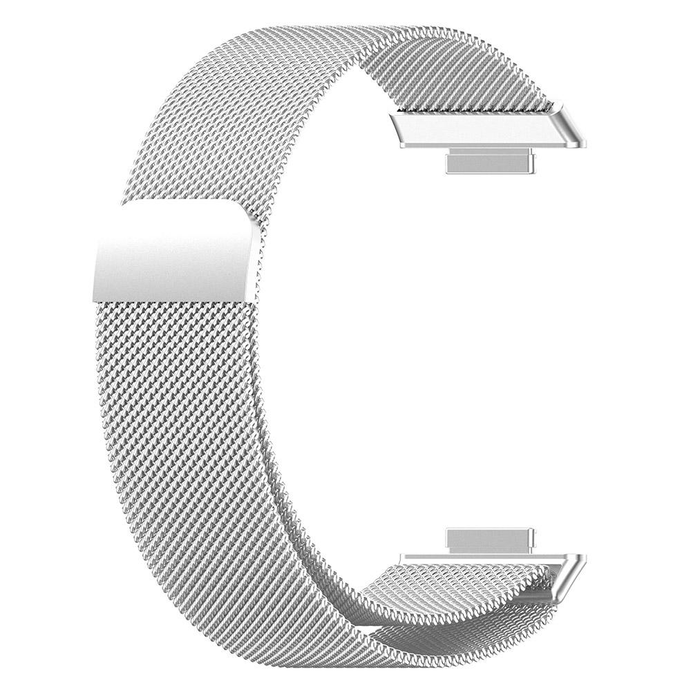 Milanaise-Armband für Huawei Watch Fit 2, magnetisches Schleifenband für Huawei Fit2 Active-Armband For Huawei Watch Fit 2 silber