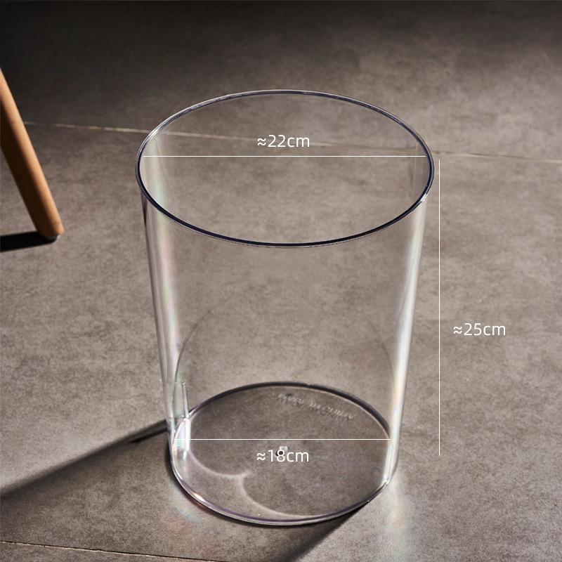 Transparenter Mülleimer - Großer Haushalts-Unversiegelter Blumenförmiger Mülleimer - Hoher Büro-Mülleimer - Papierkorb Large weiß/transparent