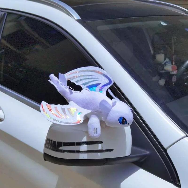 Cartoon Plüsch Dekoration Auto Innenraum Zubehör Motorradhelm Zubehör Schwarz Fliegender Drache Autodach Spielzeug Puppe Ornamente