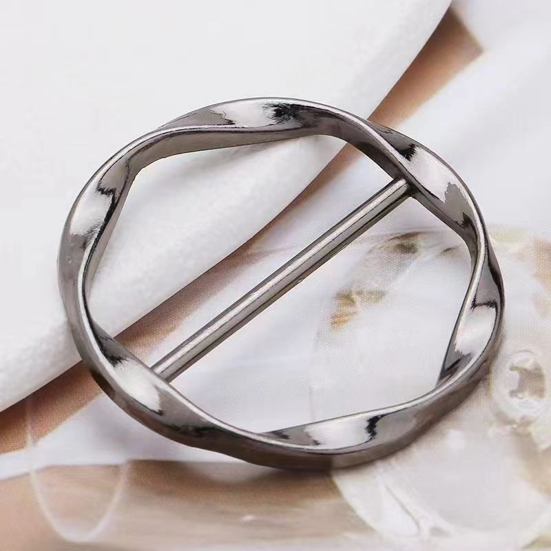 Ecke Saum Taille Geknotet Broschen Kristall Perle Metall Hijab Seidenschal Ring Clip Knopf Hemd T-Shirt Fixierter Halter Schal Schnalle 1PCS schwarz