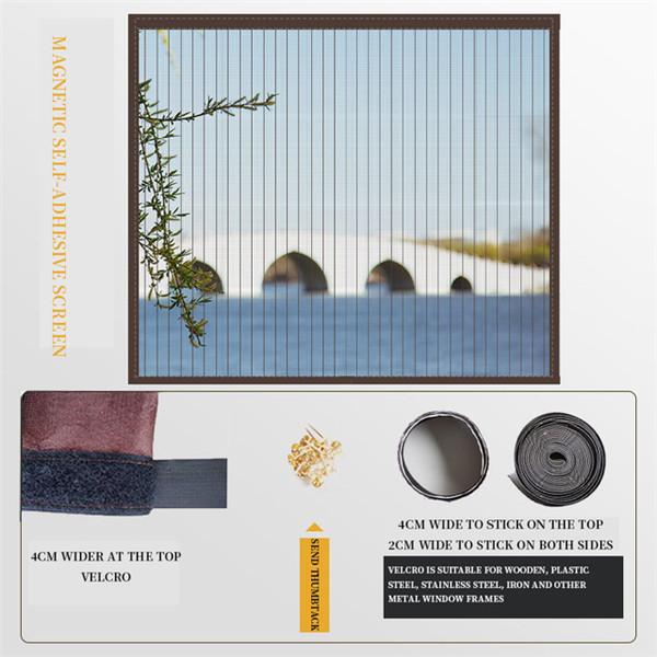 Insekt Magnetische Fenster Bildschirm Fenster Orotective Net Mesh Vorhang Tüll Sommer Selbstklebende Fenster Vorhang Netting 80 x 120 cm