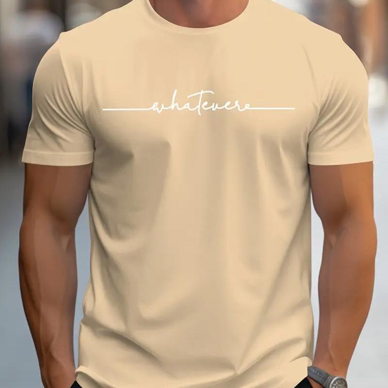 Neues Sommer-T-Shirt für Herrenmode mit Persönlichkeits-Basics-Print für Herren 8XL beige