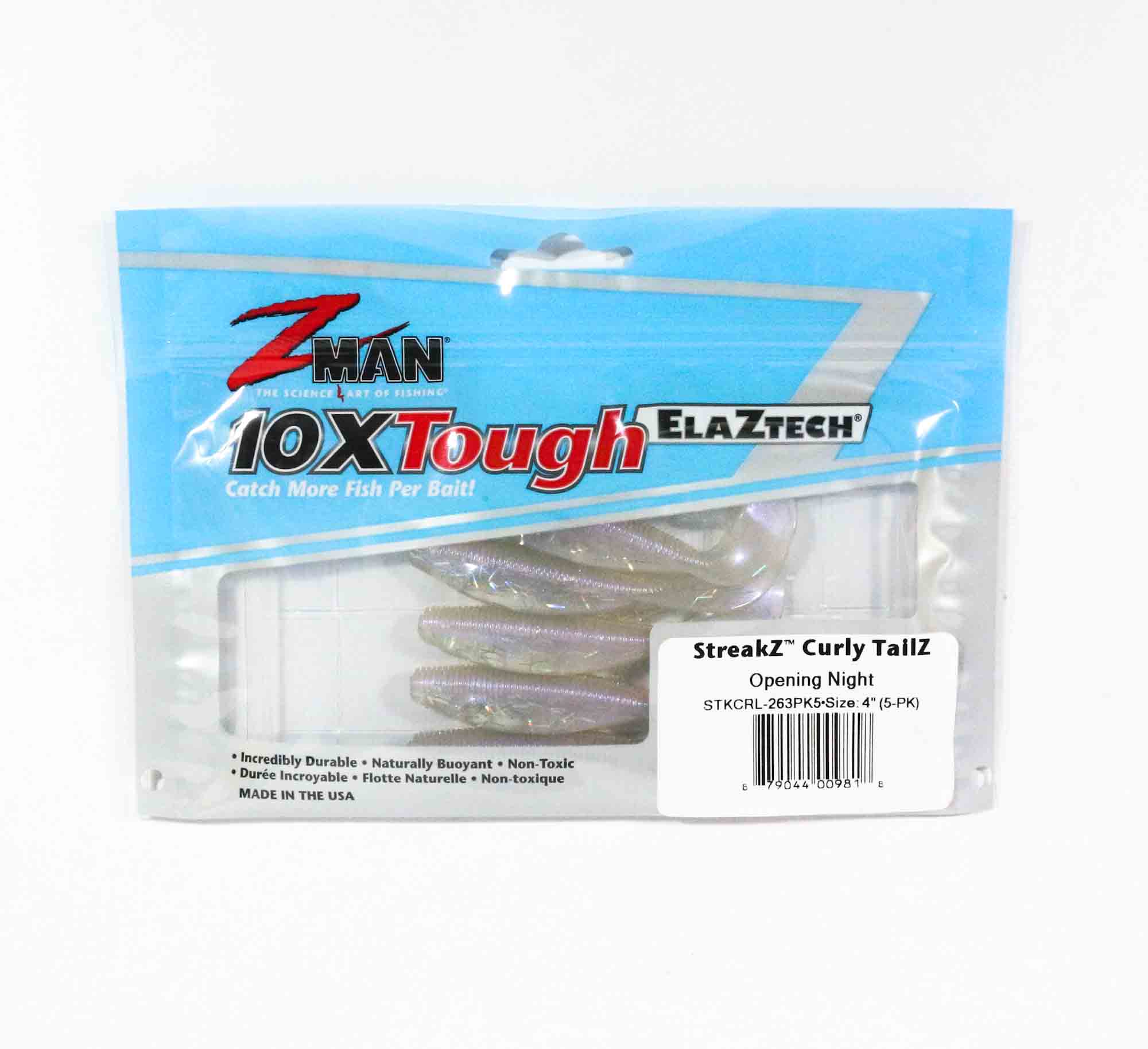 Zman Soft Lure StreakZ Curly 4 Zoll 5/Pack Eröffnungsnacht (9818)