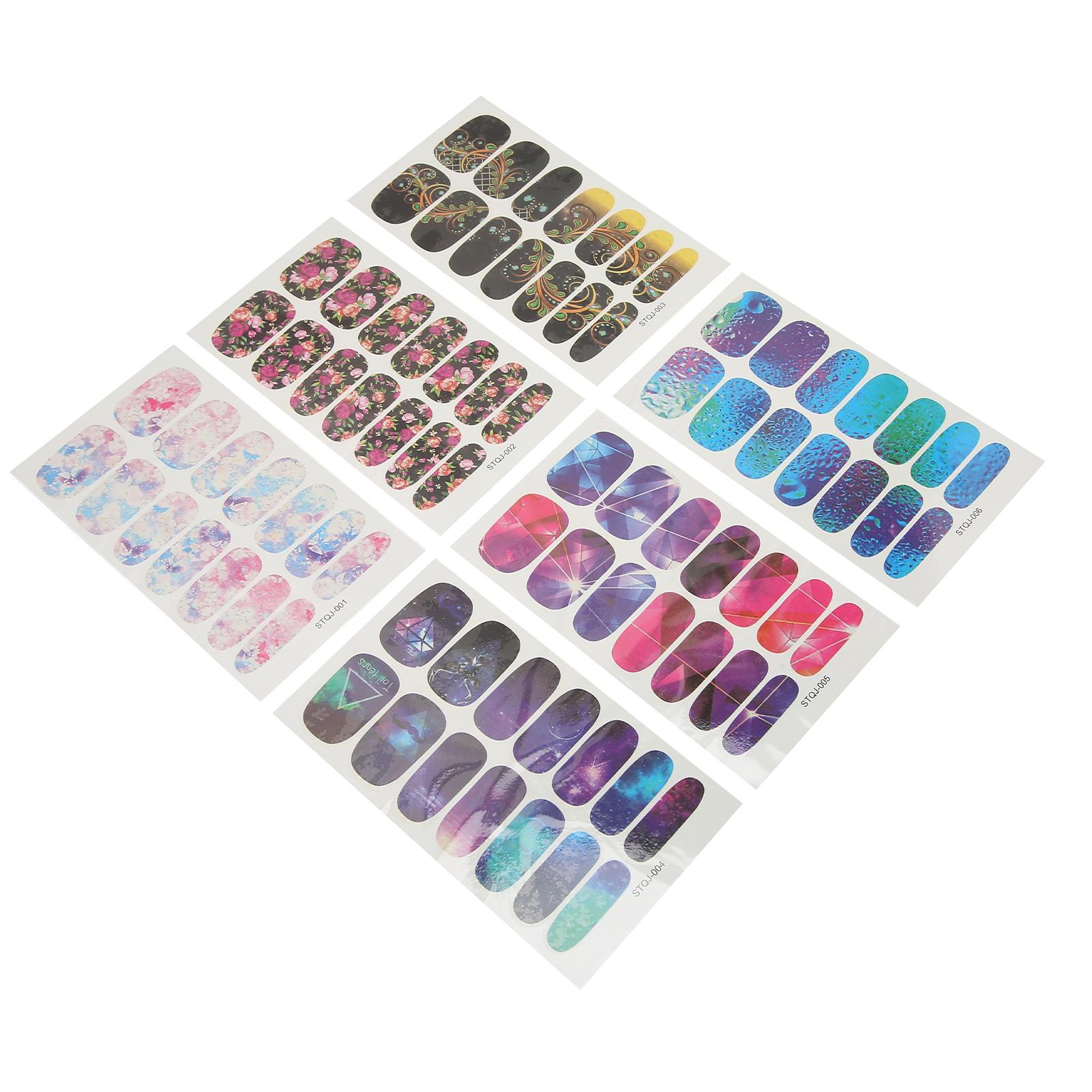 6 Blätter Nailart-Sticker Vintage Full Wrap Wassertransfer Nagelaufkleber für Frauen Kinder Mädchen