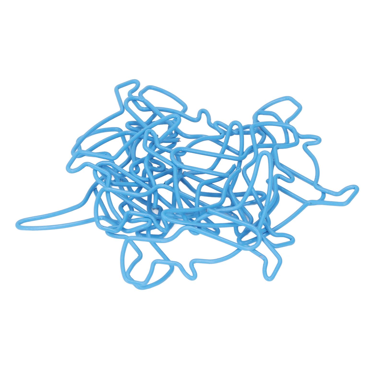 100 Stück Lustige Büroklammern Niedliche Dinosaurierform Galvanisierungsverfahren Blaue Büroklammern für Büros