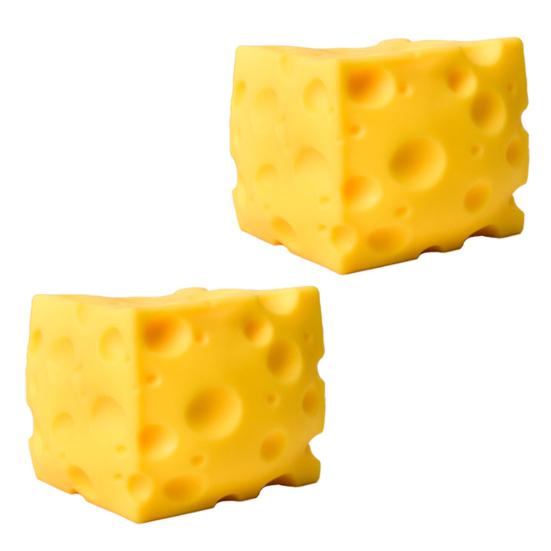 Gelber Käse Quetschspielzeug Weiches Langsam Aufgehendes Fidget Spielzeug zur Stressbewältigung Neuheit Lebensmittel-Themendes Dekompressions-Gadget für Erwachsene Kinder 5cm 2pcs