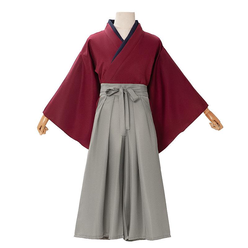 Rurouni Kenshin Himura Kenshin Cosplay-Kostüm Kendo Kimono für Comic Con und Halloween Cosplay-Kleidung S rot