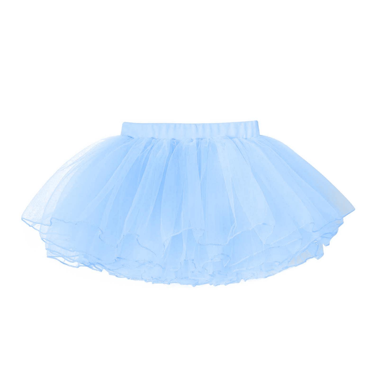 Kinder Mädchen Puffy Netz Krinoline Slip Petticoat Unterrock Hochzeit Blumenmädchen Tutu Kleid 1-6 Years himmelblaue