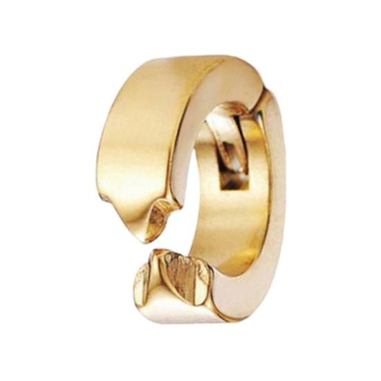 1 Stück Mode Herren Titan Stahl Clip Kein Piercing Hoop Ohrring Kreuz Schmuck goldgelb