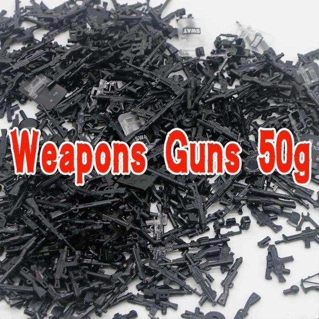 Militär Serie Blöcke Waffen Pistolen Pack Teile WW2 Soldaten Stadt SWAT Schwere Maschine Zubehör MOC Bausteine ​​DIY Kind Spielzeug