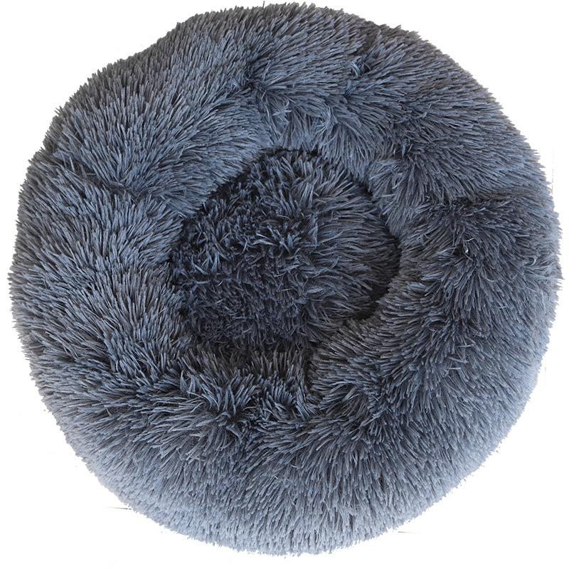 Warme Haustierbedarf Plane Katzenstreu Grau Haustierstreu Winter Rund Plüsch Hundestreu 40cm black