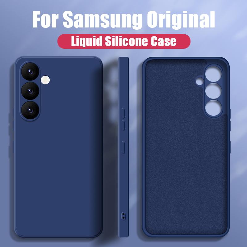 Für Samsung A56 A16 A36 A55 A15 A35 A54 5G Hülle Flüssigsilikon Handyhülle Für Samsung Galaxy S25 Ultra S24 FE S23 S22 S26 S21 A17 A37 A57 Cover Candy Galaxy S23 FE blau