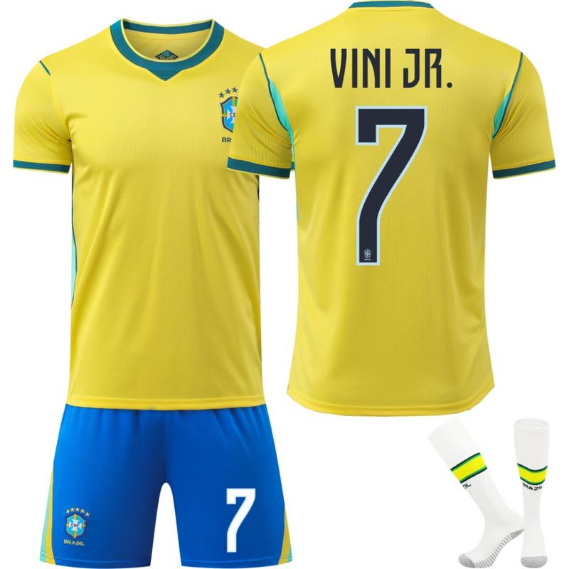 2026 FIFA Fussball-Weltmeisterschaft Brasilien Fussballtrikot für Kinder und Erwachsene VINI JR. #7 XXXL
