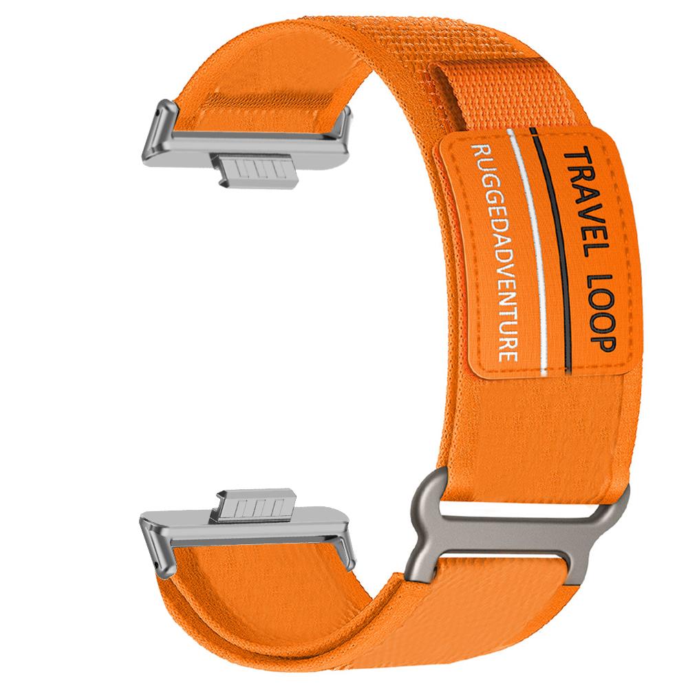 Nylonarmband für Huawei Watch Fit 4 Pro Band Sport Herren Damen Ersetztes Armband Huawei Fit 3 Fit 4 Travel Loop Correa Zubehör Huawei Fit 3 &Silver orange