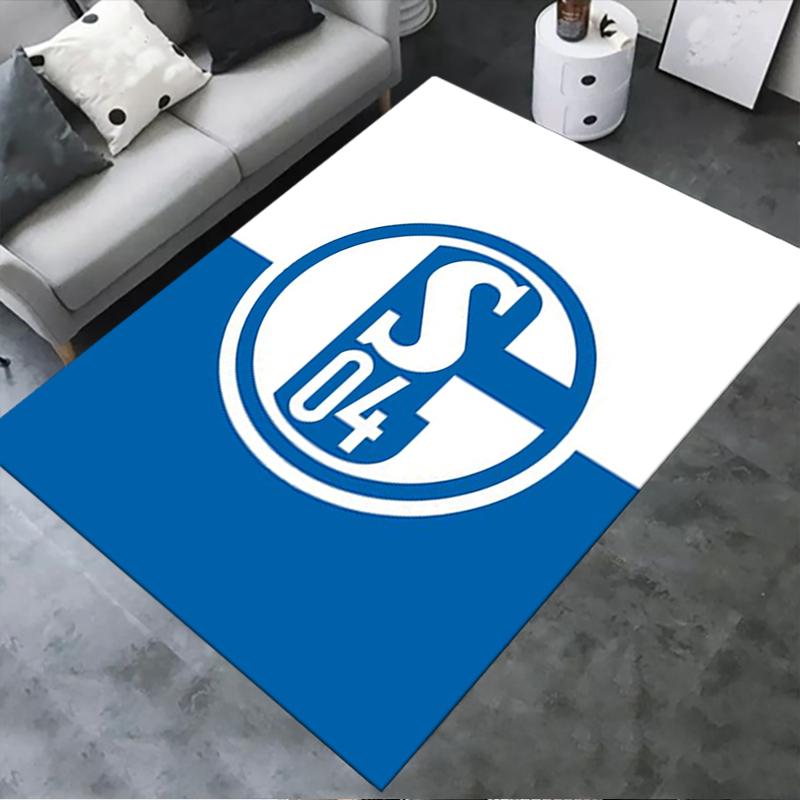2025 Neuer FC Schalke 04 Teppich für Wohnzimmer Schlafzimmer Zuhause Sofadekoration, Kinder spielen Rutschfeste Fußmatte50 120x160cm( 47x62in )