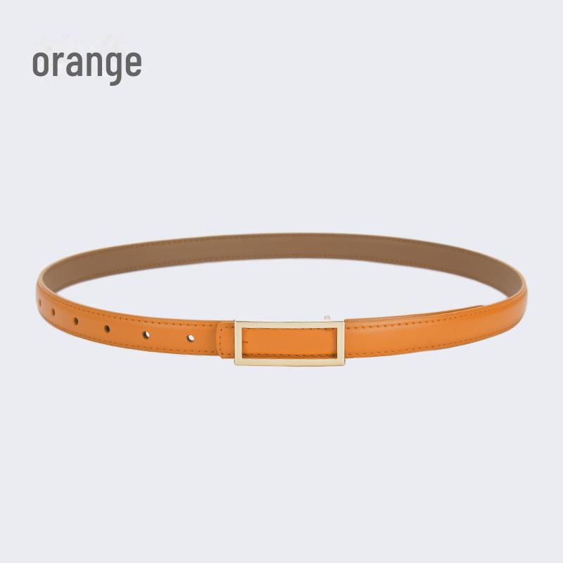 Dünner Echtledergürtel für Damen im koreanischen Stil für Röcke und Kleider, schlichtes Modeaccessoire für Studenten 105cm