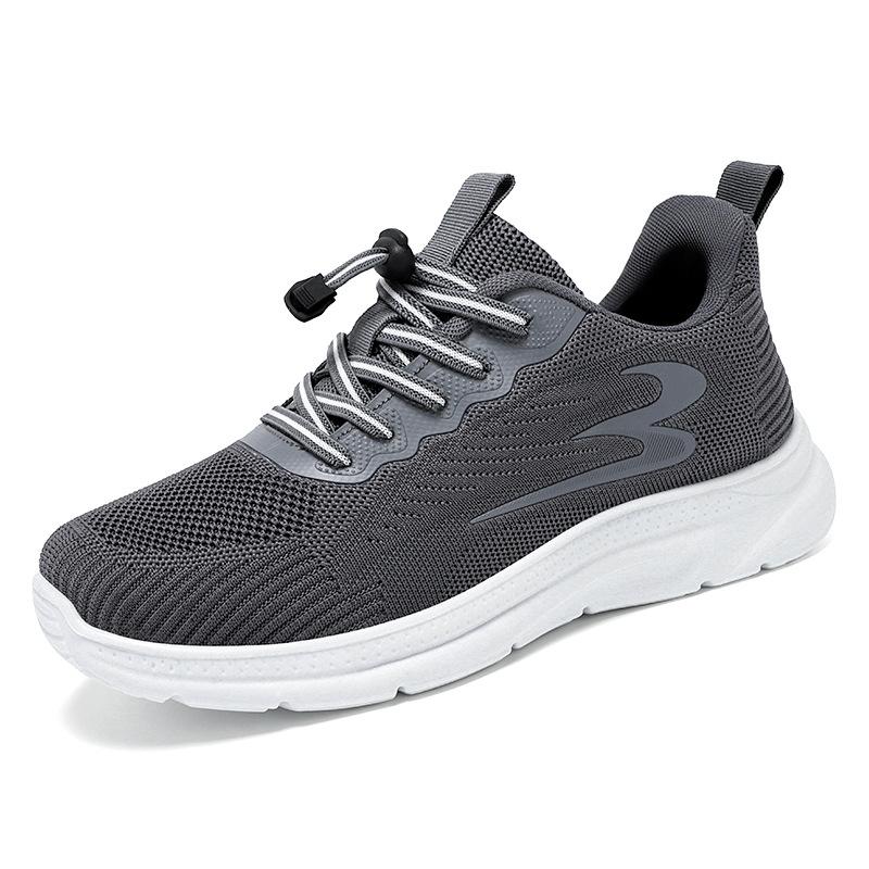 Laufschuhe Neue Herrenschuhe Atmungsaktiv Mittelalterliche und Ältere Weiche Sohle Laufschuhe Paar Ältere Reiseschuhe 44 gray