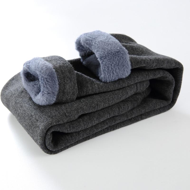 Mädchen Hosen Kinder Jungen Dicke Warme Hosen Winter Kinder Casual Einfarbig Warme Hosen Mädchen Leggings 120 graue