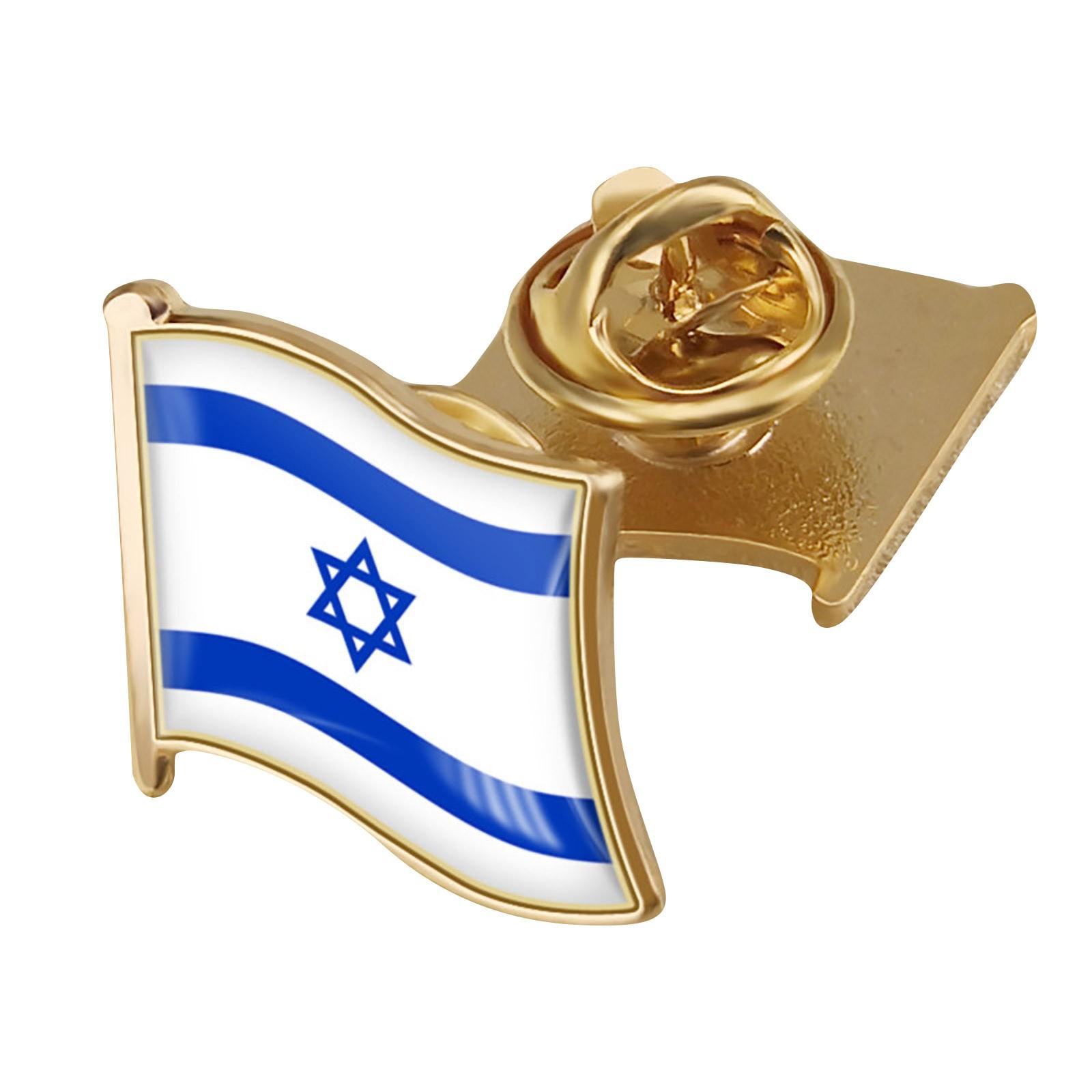 Israel-Flagge, Kristall-Epoxidharz-Abzeichen-Brosche, Weltflaggen-Brosche One Size
